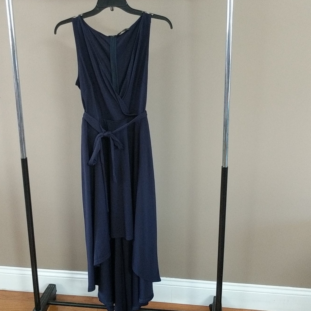 NWT Vintage inspired Tie Front Navy Party Dress - Picture 5 of 7